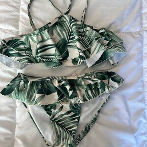 Janie and Jack Green Leaf Print Bikini